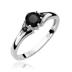 Pierścionek W0076 Czarny Diament 0
