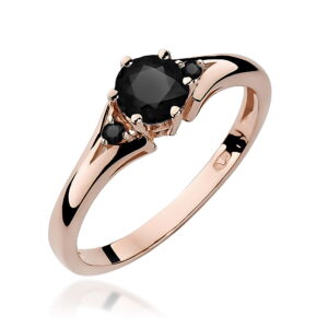 Pierścionek W0076 Czarny Diament 0