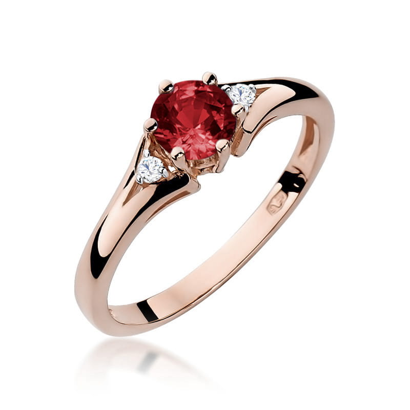 Pierścionek Granat 0,60ct różowe złoto 1 Pierścionek W0076 Granat 0