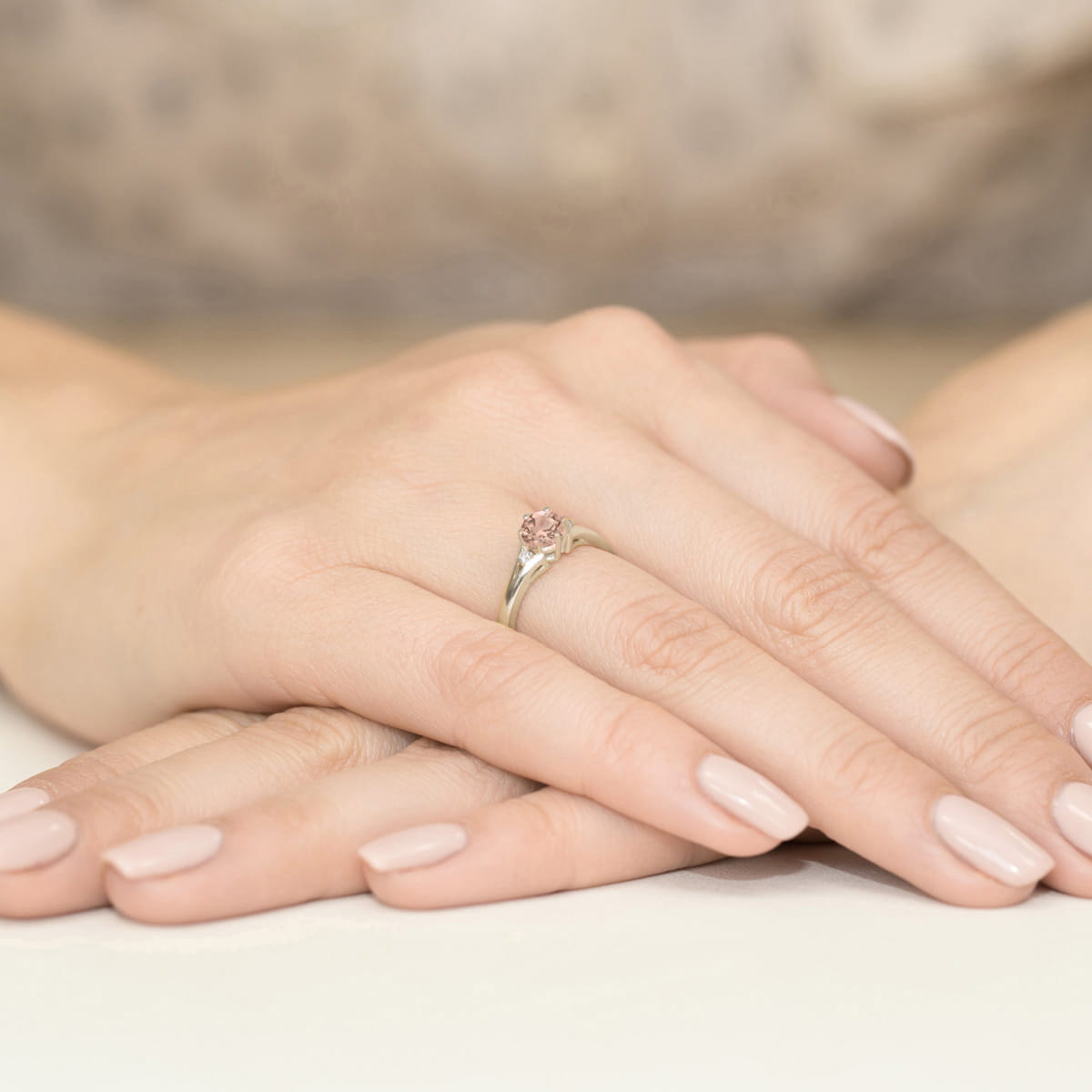 Pierścionek Morganit 0,40ct białe złoto 4 Pierścionek Morganit 0,40ct białe złoto - obrazek 4