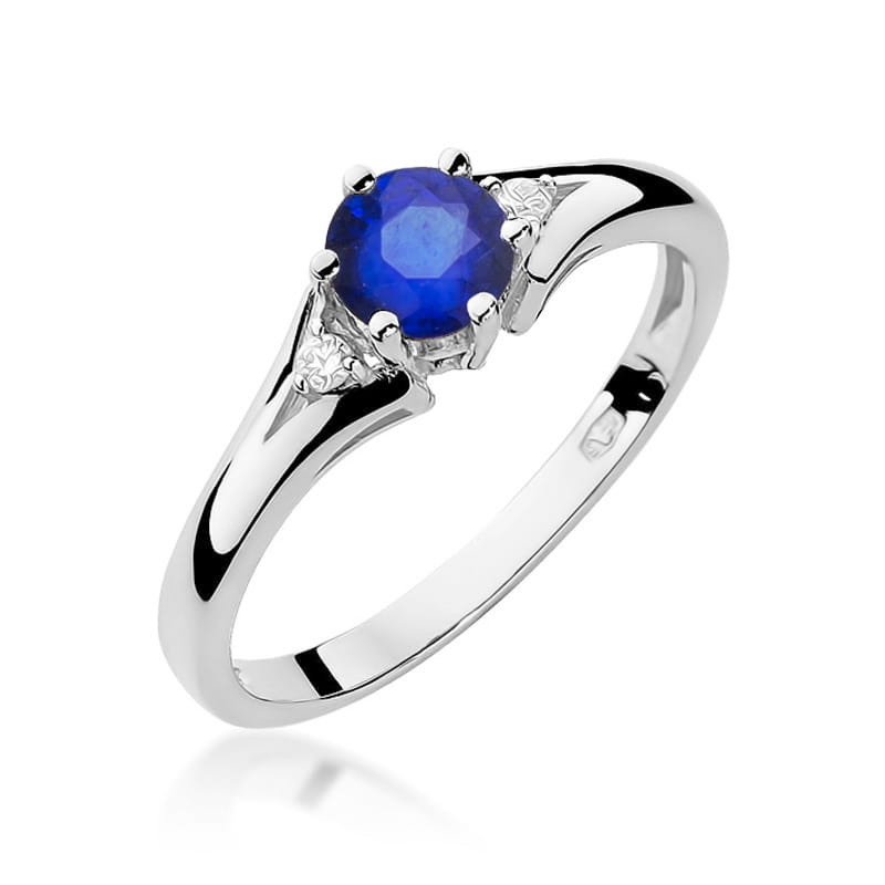Pierścionek Szafir 0,50ct białe złoto 1 Pierścionek W0076 Szafir 0