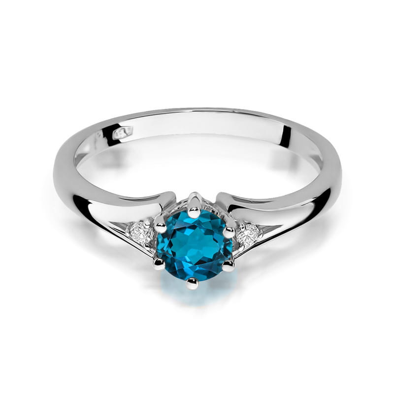 Pierścionek Topaz London Blue 0,50ct białe złoto 2 50ct białe złoto Jubiler Kraków BigDIAMOND
