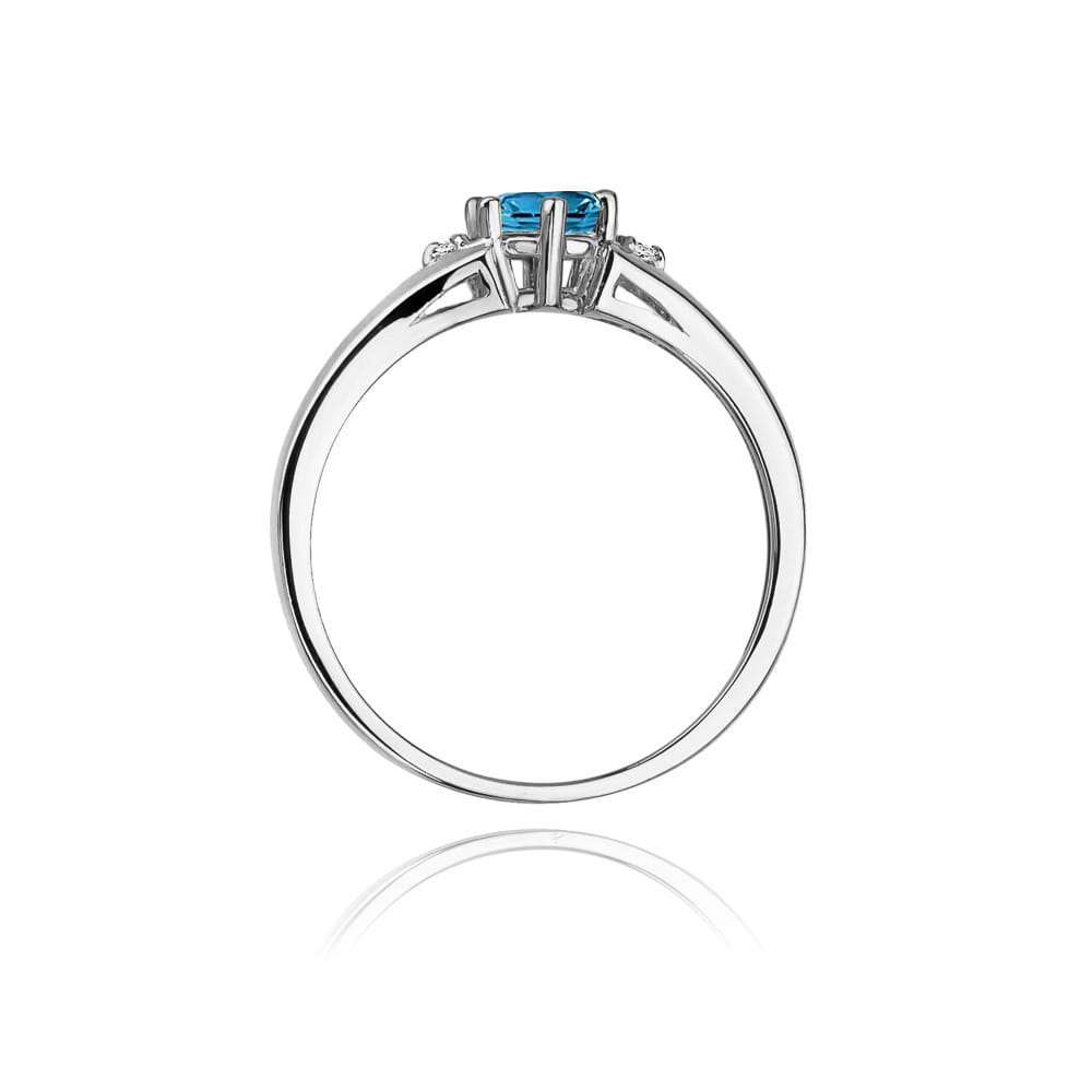 Pierścionek Topaz London Blue 0,50ct białe złoto 3 Pierścionek Topaz London Blue 0,50ct białe złoto - obrazek 3