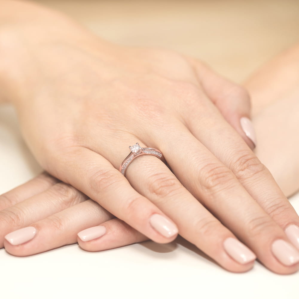 Pierścionek Diament 0,30ct różowe złoto 4 Pierścionek Diament 0,30ct różowe złoto - obrazek 4