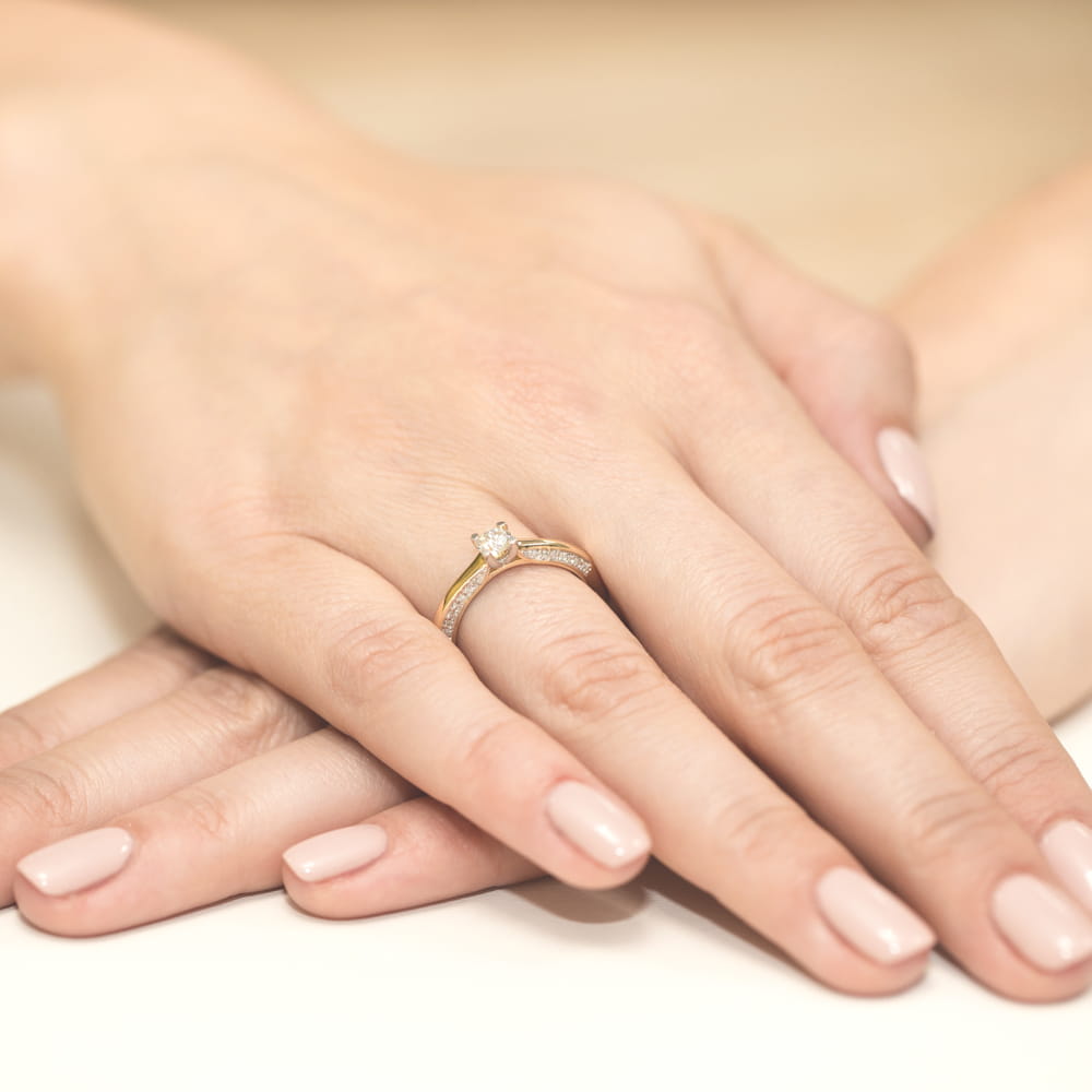 Pierścionek Diament 0,30ct żółte złoto 4 Pierścionek Diament 0,30ct żółte złoto - obrazek 4