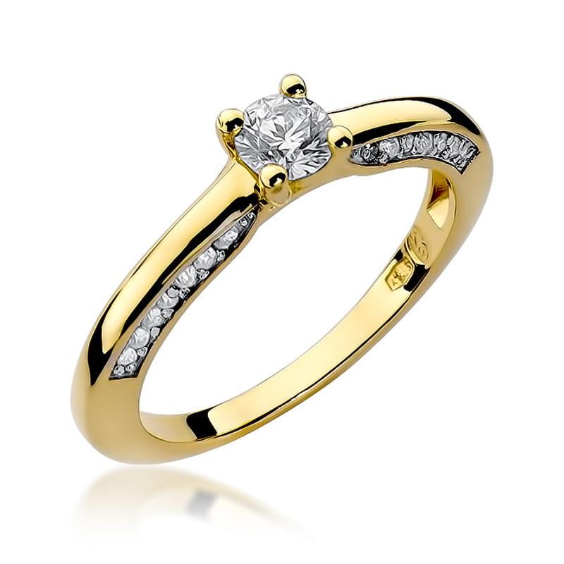 Pierścionek Diament 0,30ct żółte złoto 1 Pierścionek W009 Diament 0