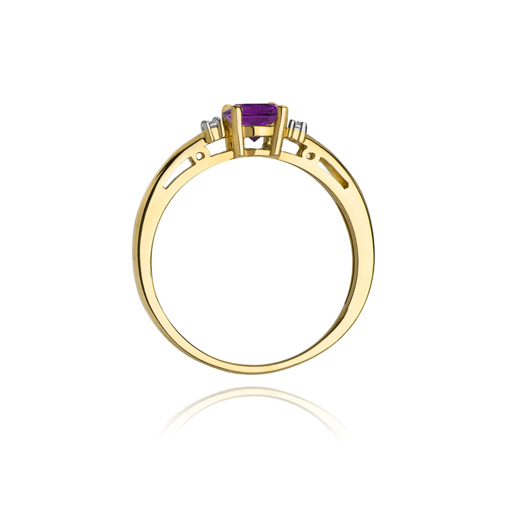 Pierścionek Ametyst 0,50ct żółte złoto 3 Pierścionek Ametyst 0,50ct żółte złoto - obrazek 3
