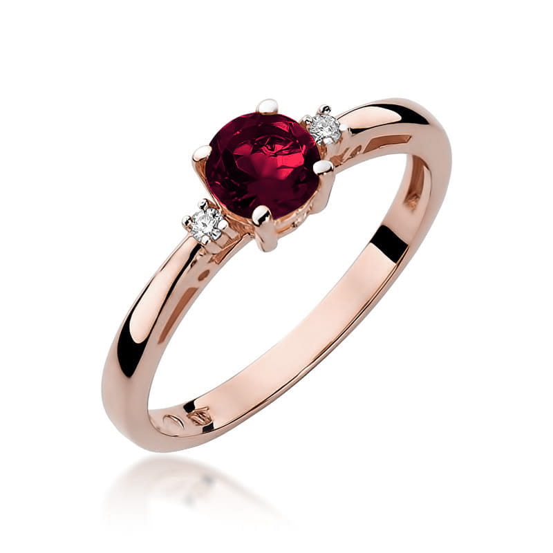 Pierścionek Granat 0,60ct różowe złoto 1 Pierścionek W010 Granat 0
