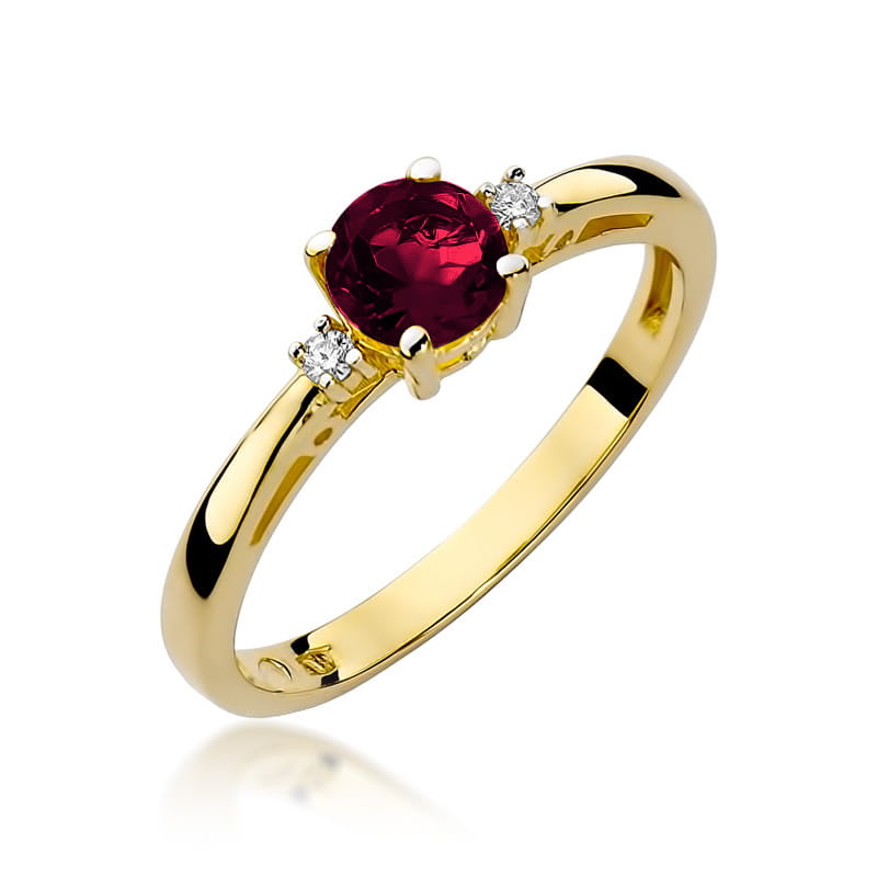 Pierścionek Granat 0,60ct żółte złoto 1 Pierścionek W010 Granat 0