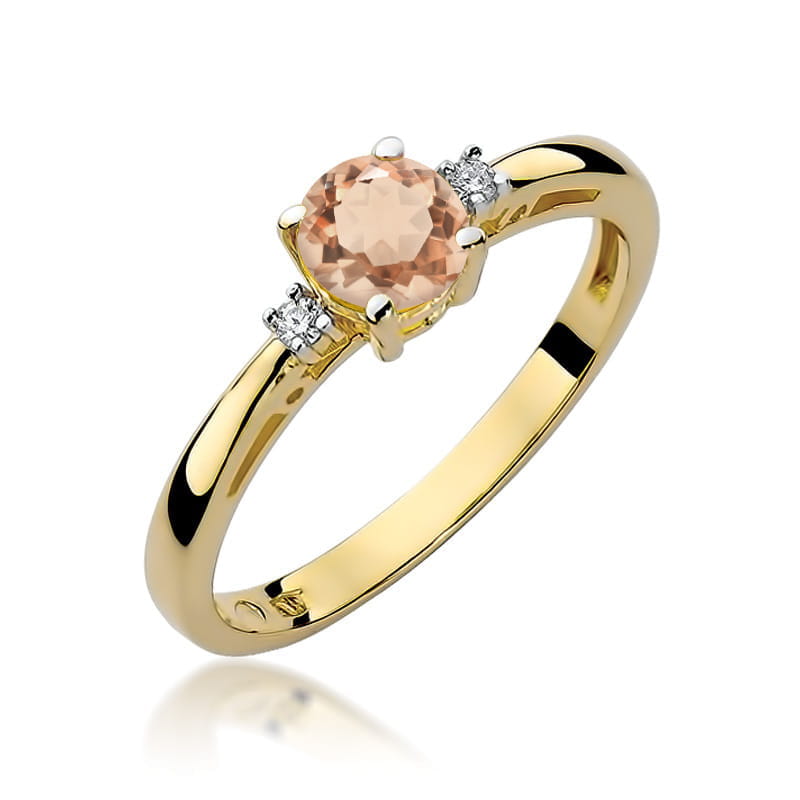 Pierścionek Morganit 0,40ct żółte złoto 1 Pierścionek W010 Morganit 0