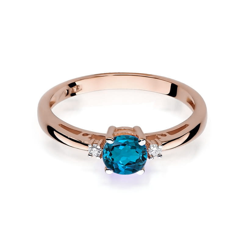 Pierścionek Topaz London Blue 0,50ct różowe złoto 2 50ct różowe złoto Jubiler Kraków BigDIAMOND
