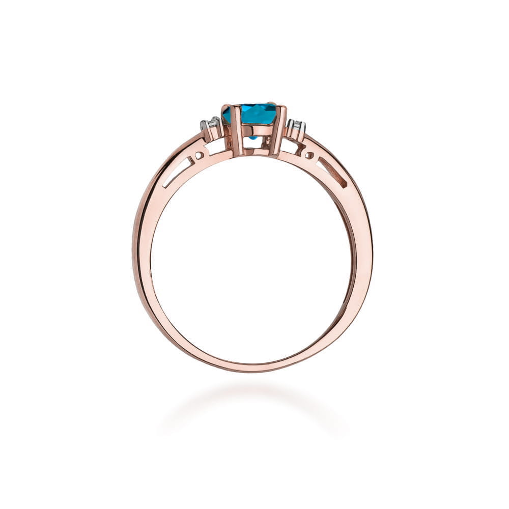 Pierścionek Topaz London Blue 0,50ct różowe złoto 3 Pierścionek Topaz London Blue 0,50ct różowe złoto - obrazek 3