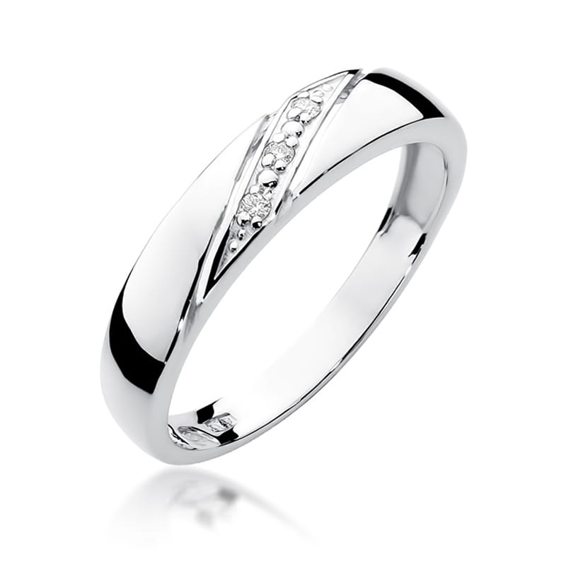 Pierścionek z diamentami białe złoto 1 Pierścionek W0118 z diamentami białe złoto Jubiler Kraków BigDIAMOND