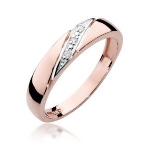 Pierścionek W0118 z diamentami różowe złoto Jubiler Kraków BigDIAMOND