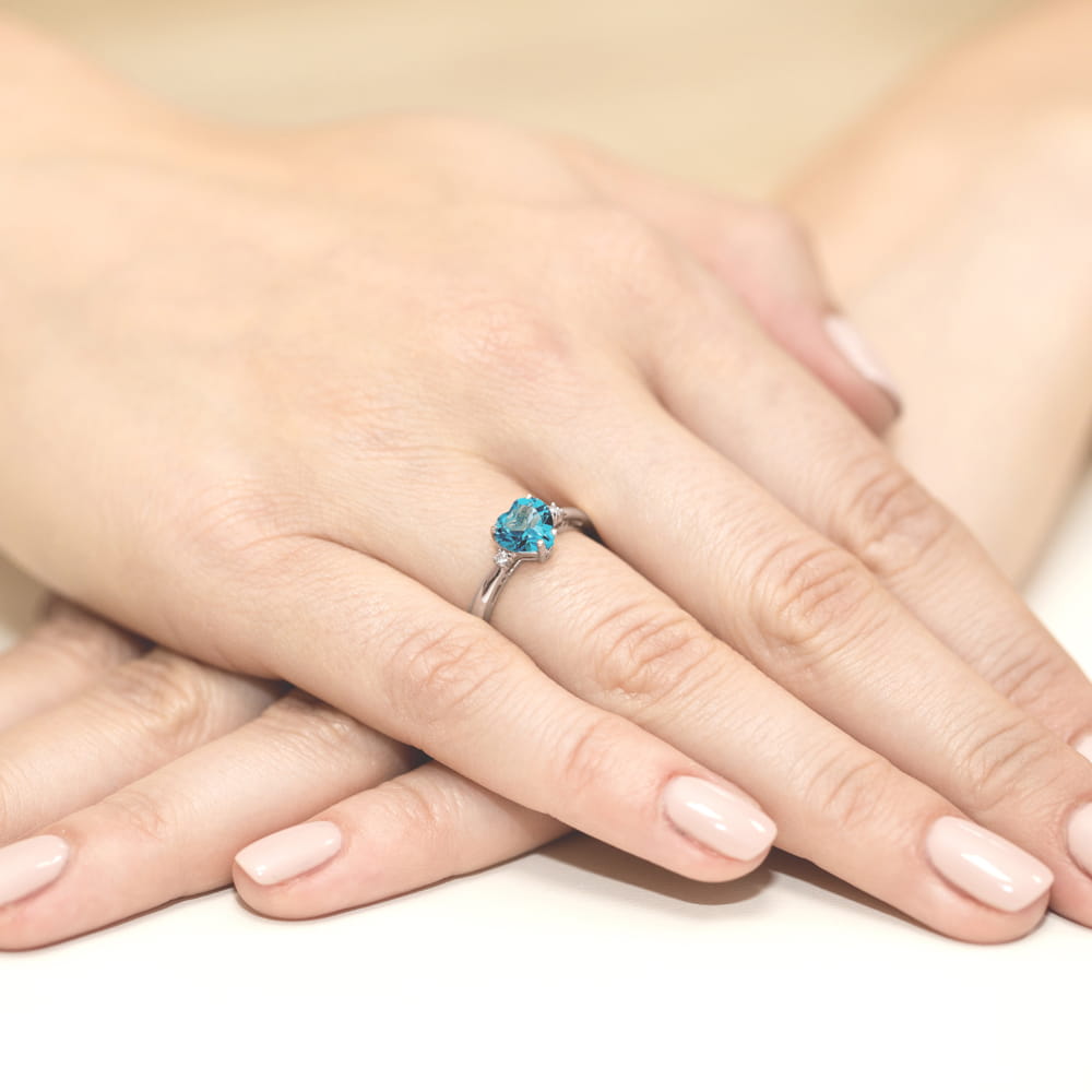 Pierścionek Topaz 1,20ct białe złoto 4 Pierścionek Topaz 1,20ct białe złoto - obrazek 4