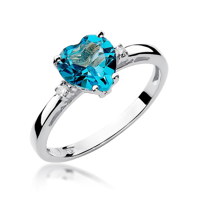Pierścionek Topaz 1,20ct białe złoto 1 Pierścionek W012 Topaz 1