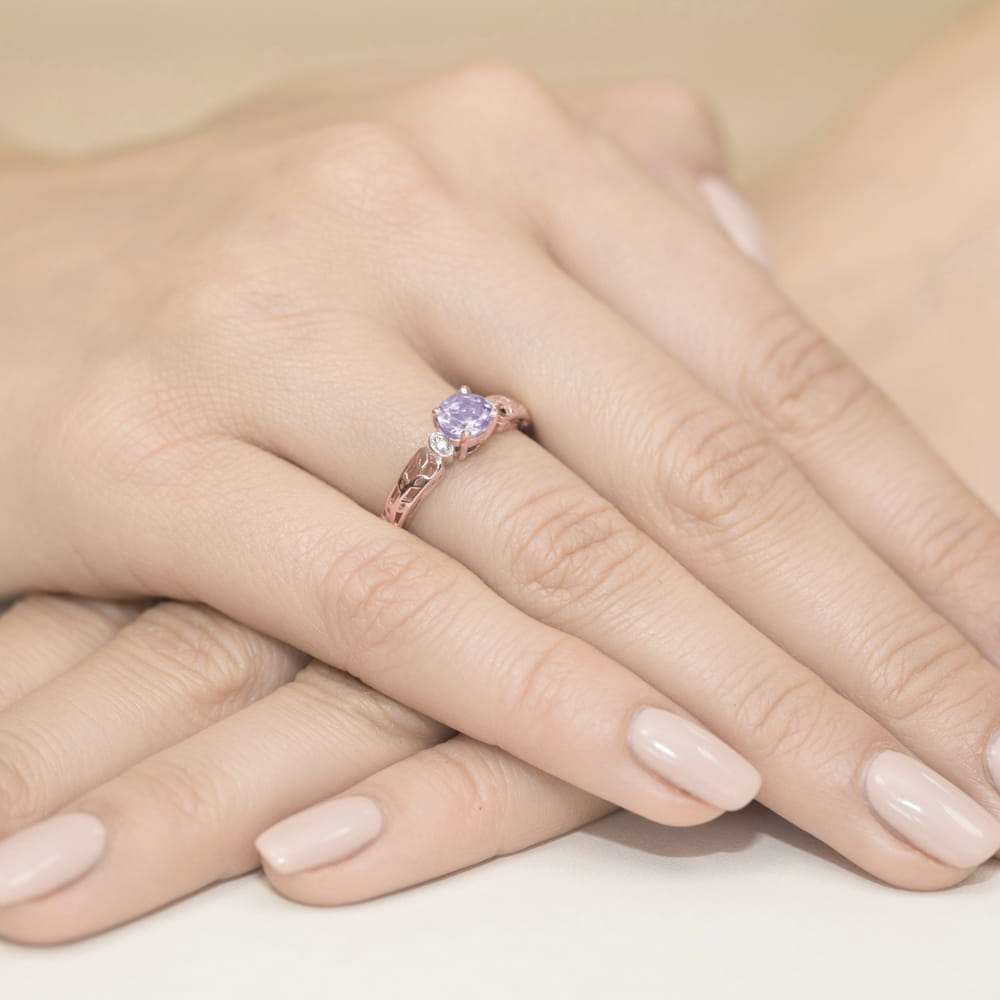 Pierścionek Ametyst 0,50ct różowe złoto 4 Pierścionek Ametyst 0,50ct różowe złoto - obrazek 4