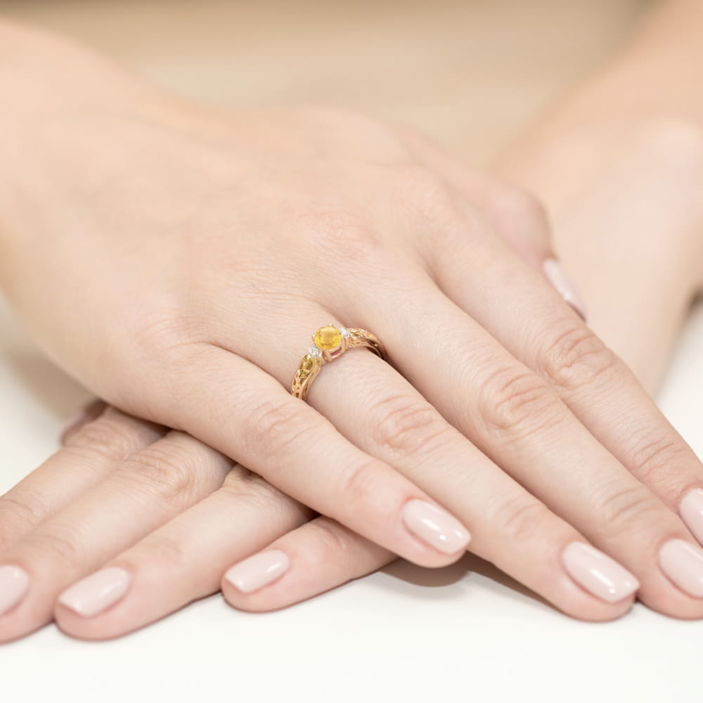 Pierścionek Cytryn 0,50ct żółte złoto 4 Pierścionek Cytryn 0,50ct żółte złoto - obrazek 4