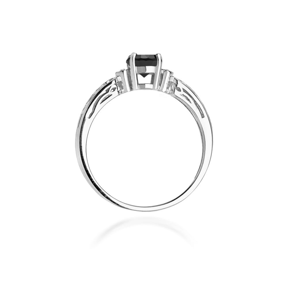 Pierścionek Czarny Diament 0,50ct białe złoto 3 Pierścionek Czarny Diament 0,50ct białe złoto - obrazek 3