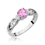 Pierścionek W014 Różowy Topaz 0