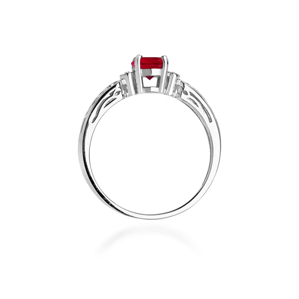 Pierścionek Rubin 0,60ct białe złoto 3 Pierścionek Rubin 0,60ct białe złoto - obrazek 3
