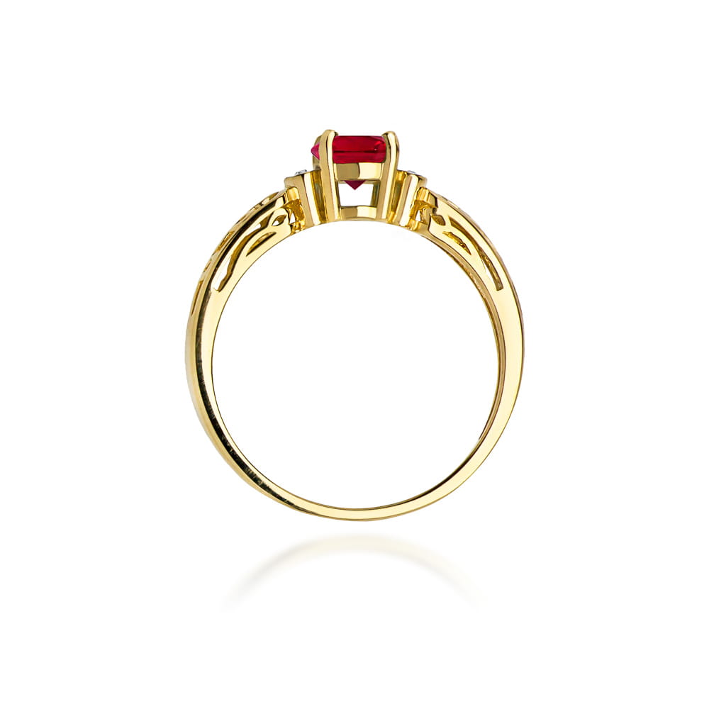 Pierścionek Rubin 0,60ct żółte złoto 3 Pierścionek Rubin 0,60ct żółte złoto - obrazek 3