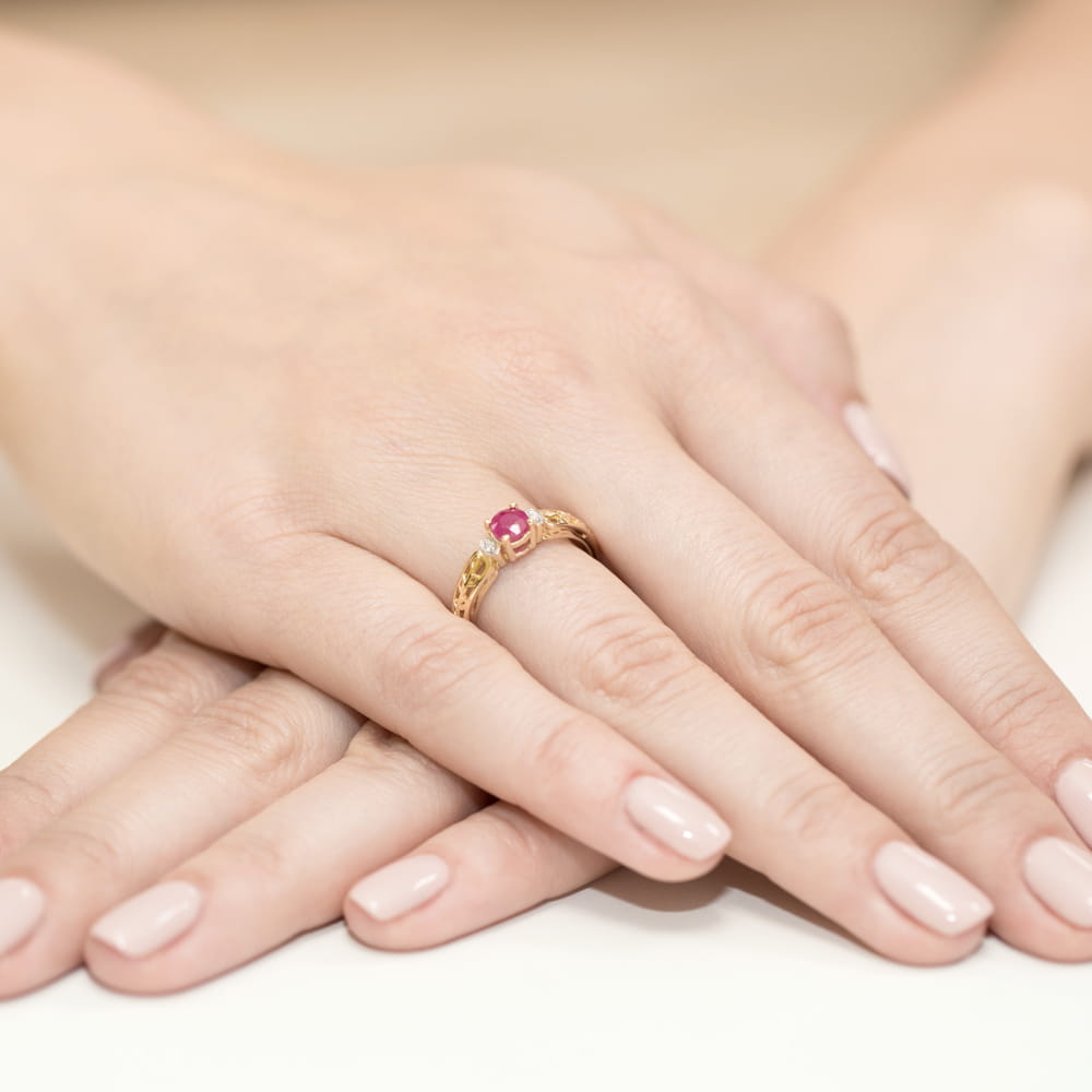 Pierścionek Rubin 0,60ct żółte złoto 4 Pierścionek Rubin 0,60ct żółte złoto - obrazek 4