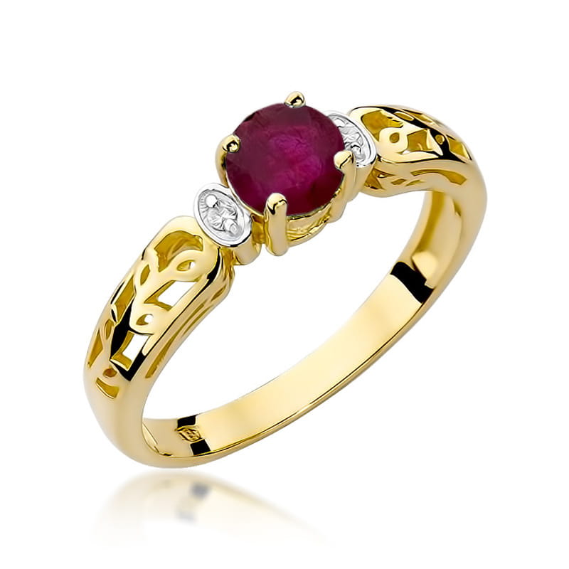 Pierścionek Rubin 0,60ct żółte złoto 1 Pierścionek W014 Rubin 0
