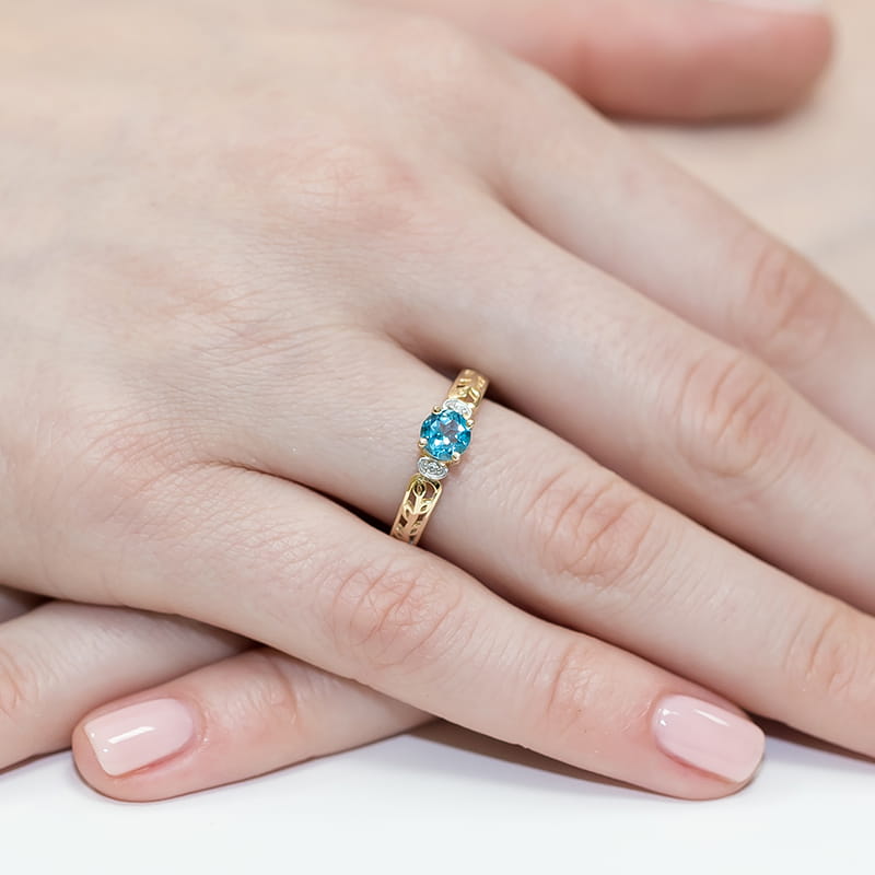 Pierścionek Topaz 0,50ct żółte złoto 4 Pierścionek Topaz 0,50ct żółte złoto - obrazek 4