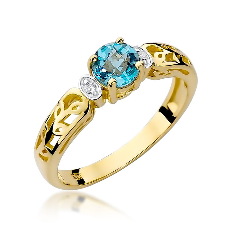Pierścionek Topaz 0,50ct żółte złoto 1 Pierścionek W014 Topaz 0