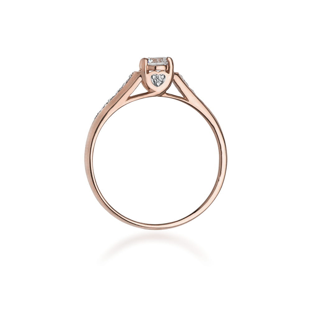 Pierścionek Diament 0,23ct różowe złoto 3 Pierścionek Diament 0,23ct różowe złoto - obrazek 3
