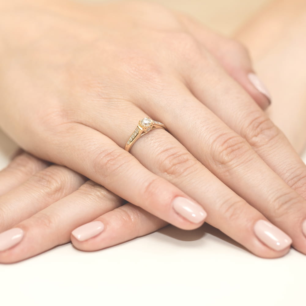 Pierścionek Diament 0,23ct żółte złoto 4 Pierścionek Diament 0,23ct żółte złoto - obrazek 4