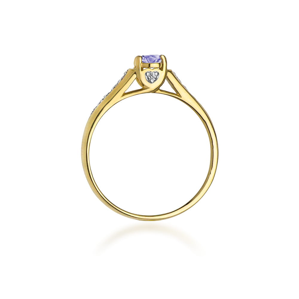 Pierścionek Tanzanit 0,35ct żółte złoto 3 Pierścionek Tanzanit 0,35ct żółte złoto - obrazek 3