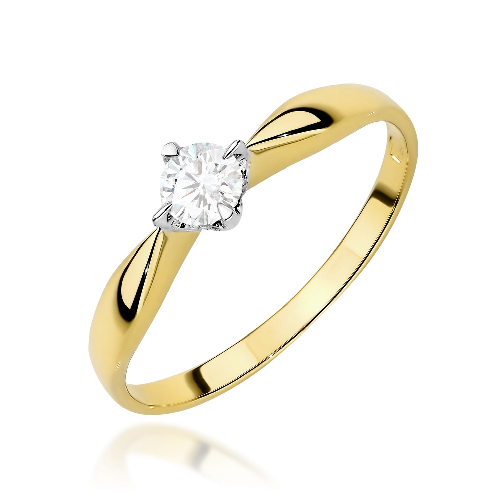 Pierścionek W0171 Diament Laboratoryjny 0,15ct żółte złoto 1 Pierścionek W0171 Diament Laboratoryjny 0