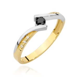 Pierścionek W0177 Czarny Diament 0