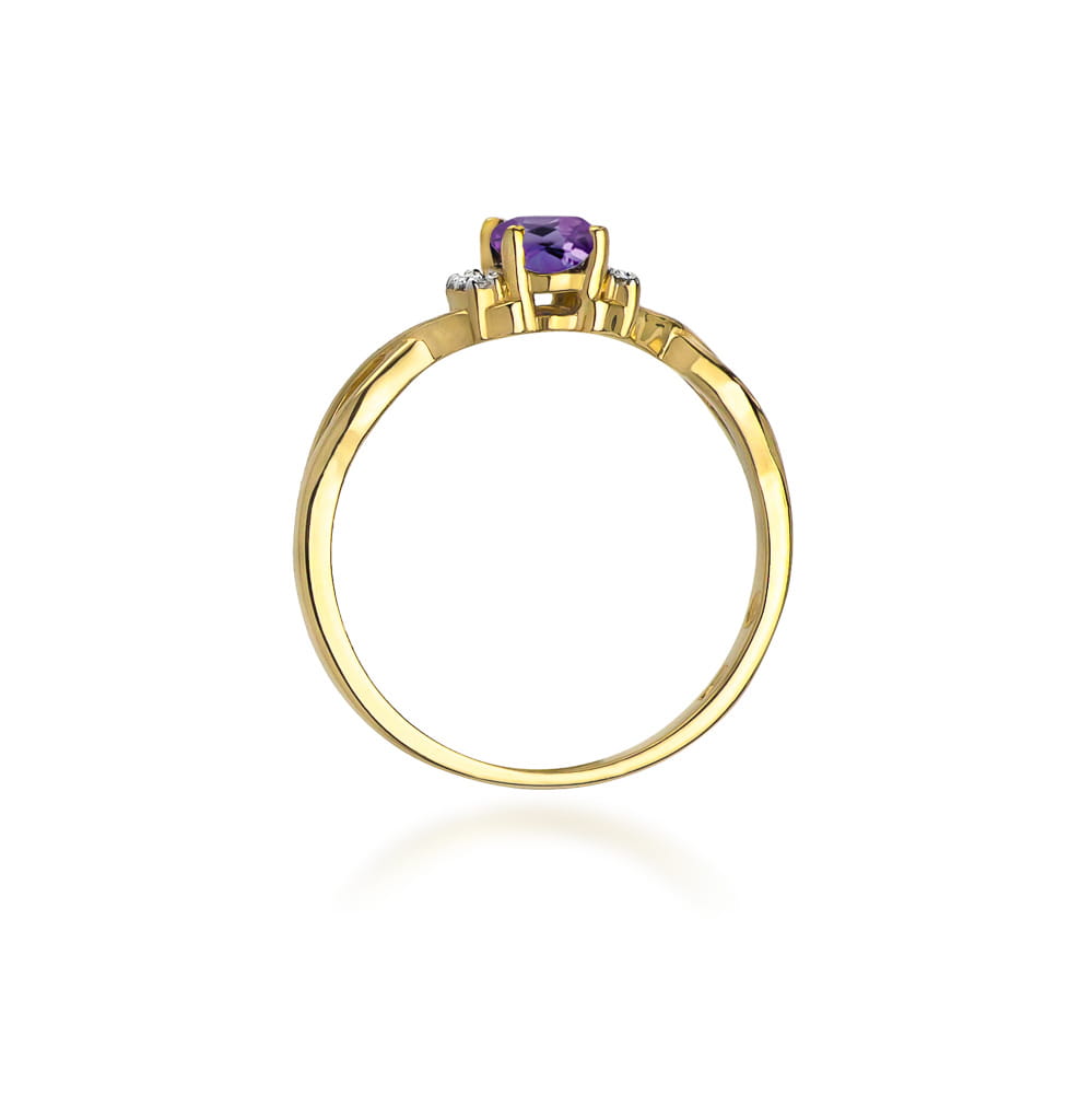 Pierścionek Ametyst 0,40ct żółte złoto 3 Pierścionek Ametyst 0,40ct żółte złoto - obrazek 3