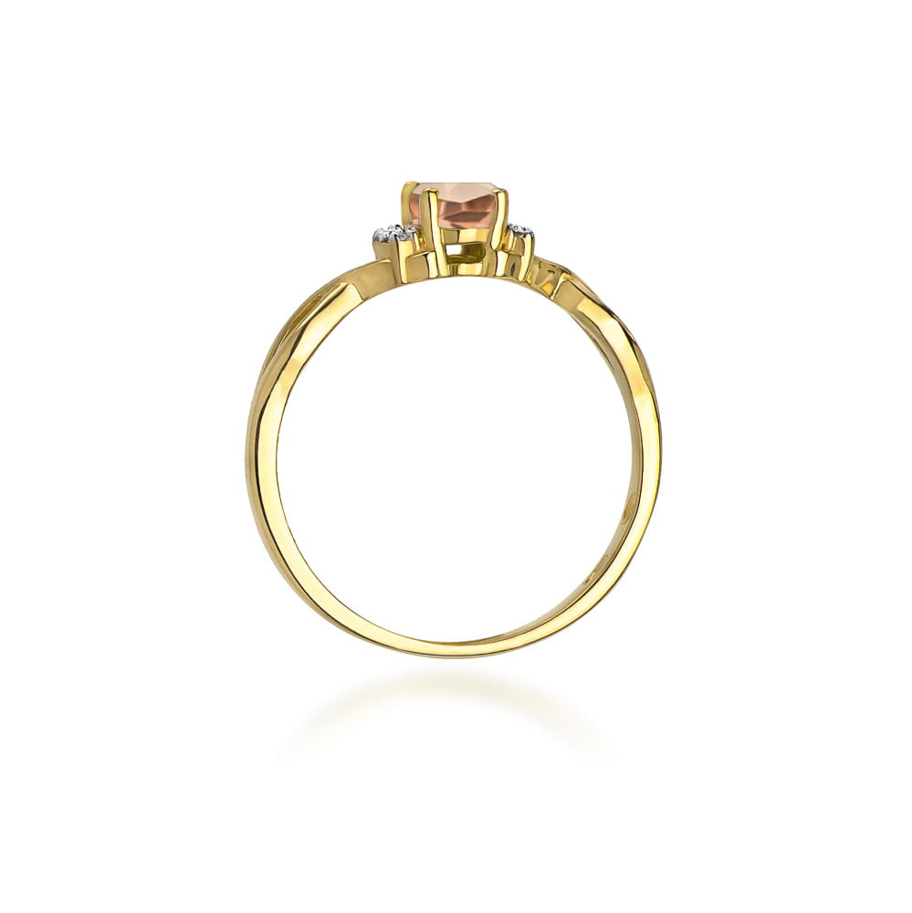 Pierścionek Morganit 0,40ct żółte złoto 3 Pierścionek Morganit 0,40ct żółte złoto - obrazek 3