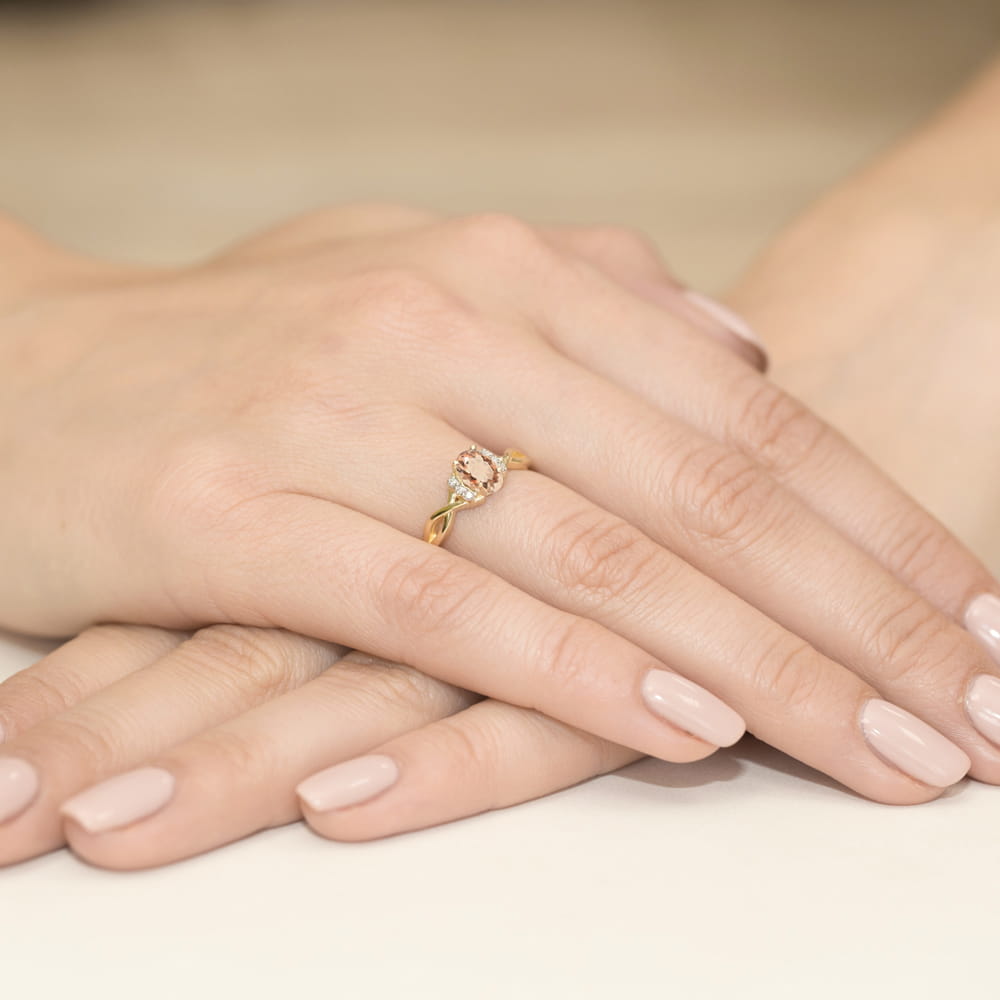 Pierścionek Morganit 0,40ct żółte złoto 4 Pierścionek Morganit 0,40ct żółte złoto - obrazek 4