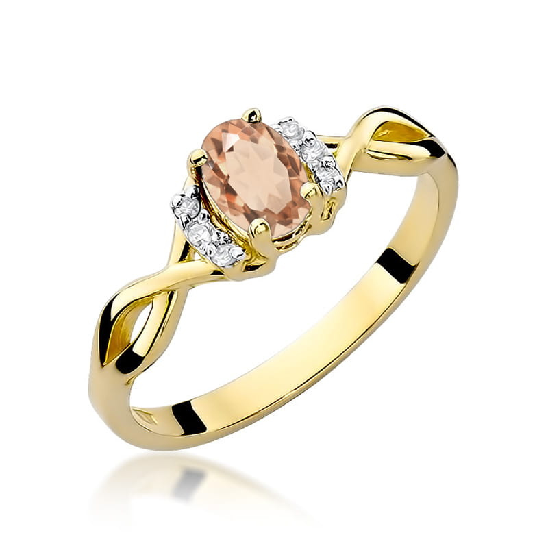 Pierścionek Morganit 0,40ct żółte złoto 1 Pierścionek W019 Morganit 0