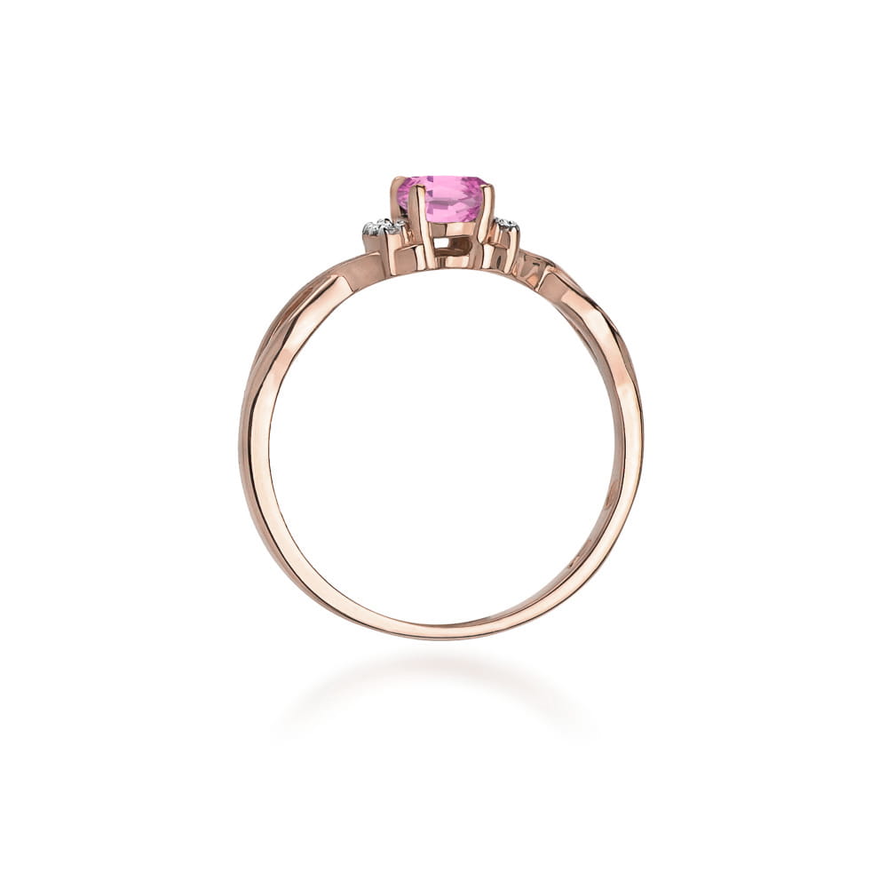 Pierścionek Różowy Szafir 0,45ct różowe złoto 3 Pierścionek Różowy Szafir 0,45ct różowe złoto - obrazek 3
