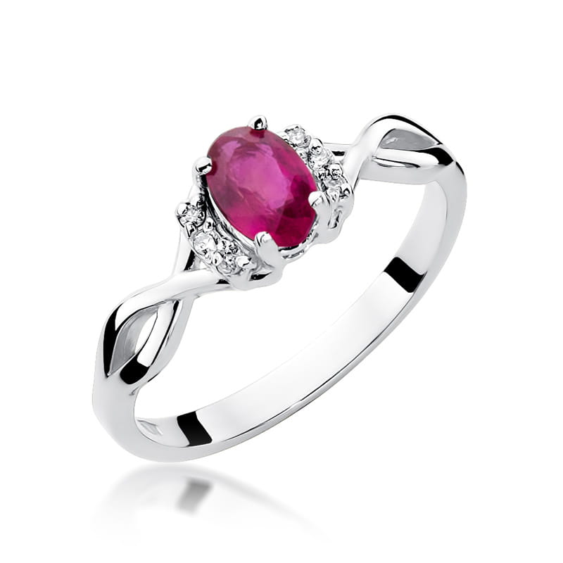 Pierścionek Rubin 0,60ct białe złoto 1 Pierścionek W019 Rubin 0