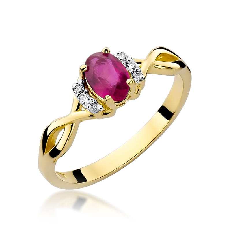 Pierścionek Rubin 0,60ct żółte złoto 1 Pierścionek W019 Rubin 0