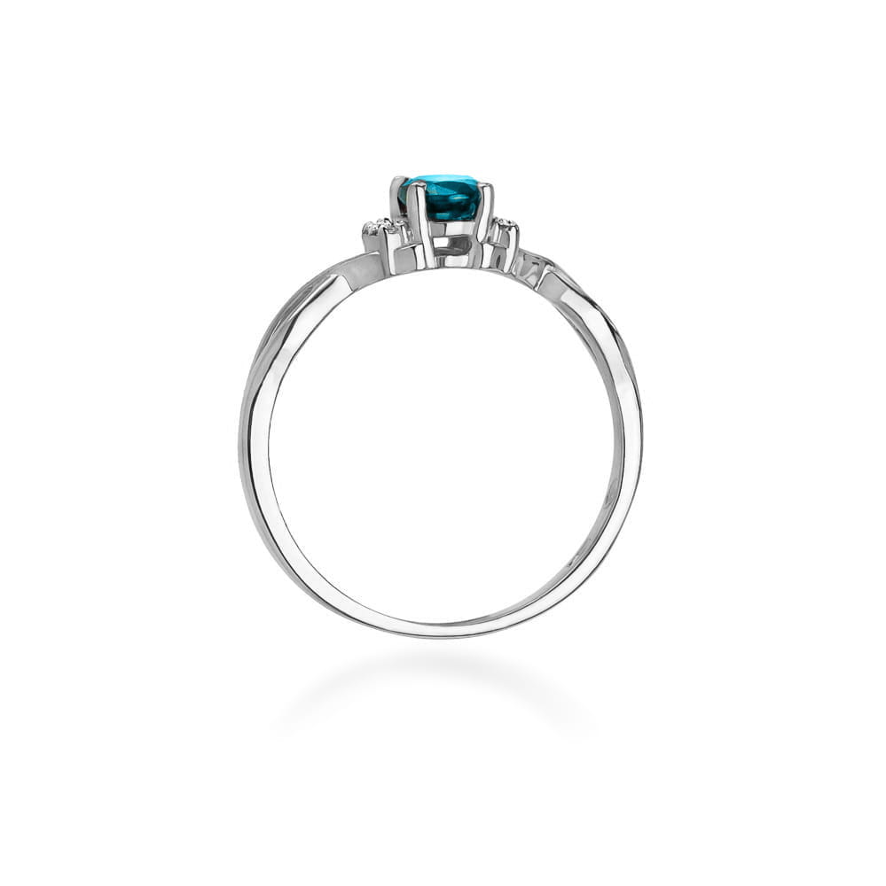 Pierścionek Topaz London Blue 0,50ct białe złoto 3 Pierścionek Topaz London Blue 0,50ct białe złoto - obrazek 3