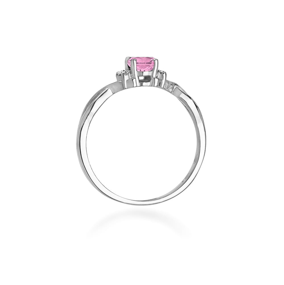 Pierścionek Topaz Różowy 0,50ct białe złoto 3 Pierścionek Topaz Różowy 0,50ct białe złoto - obrazek 3