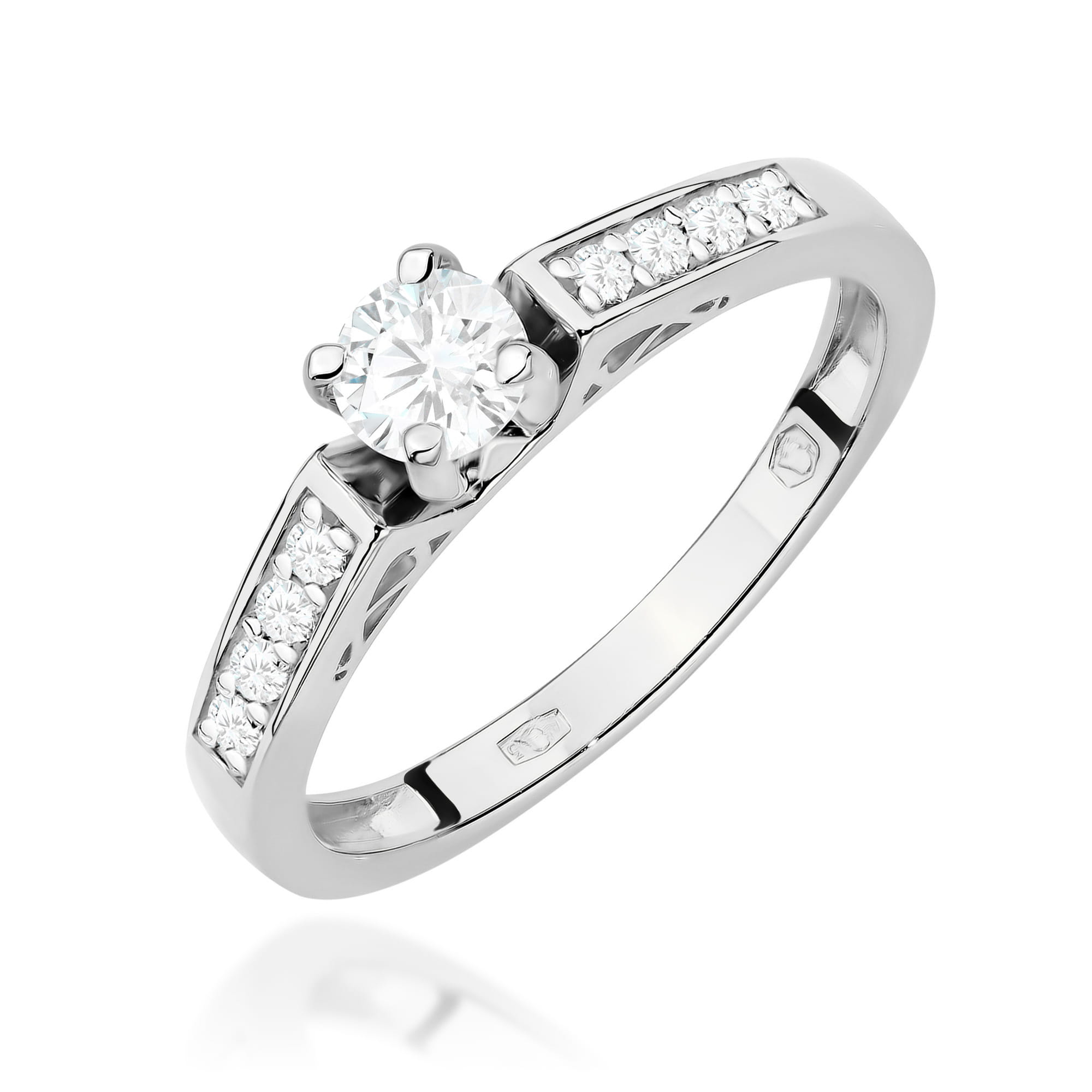 Pierścionek Diament Laboratoryjny 0,30ct białe złoto 1 Pierścionek W0198 Diament Laboratoryjny 0