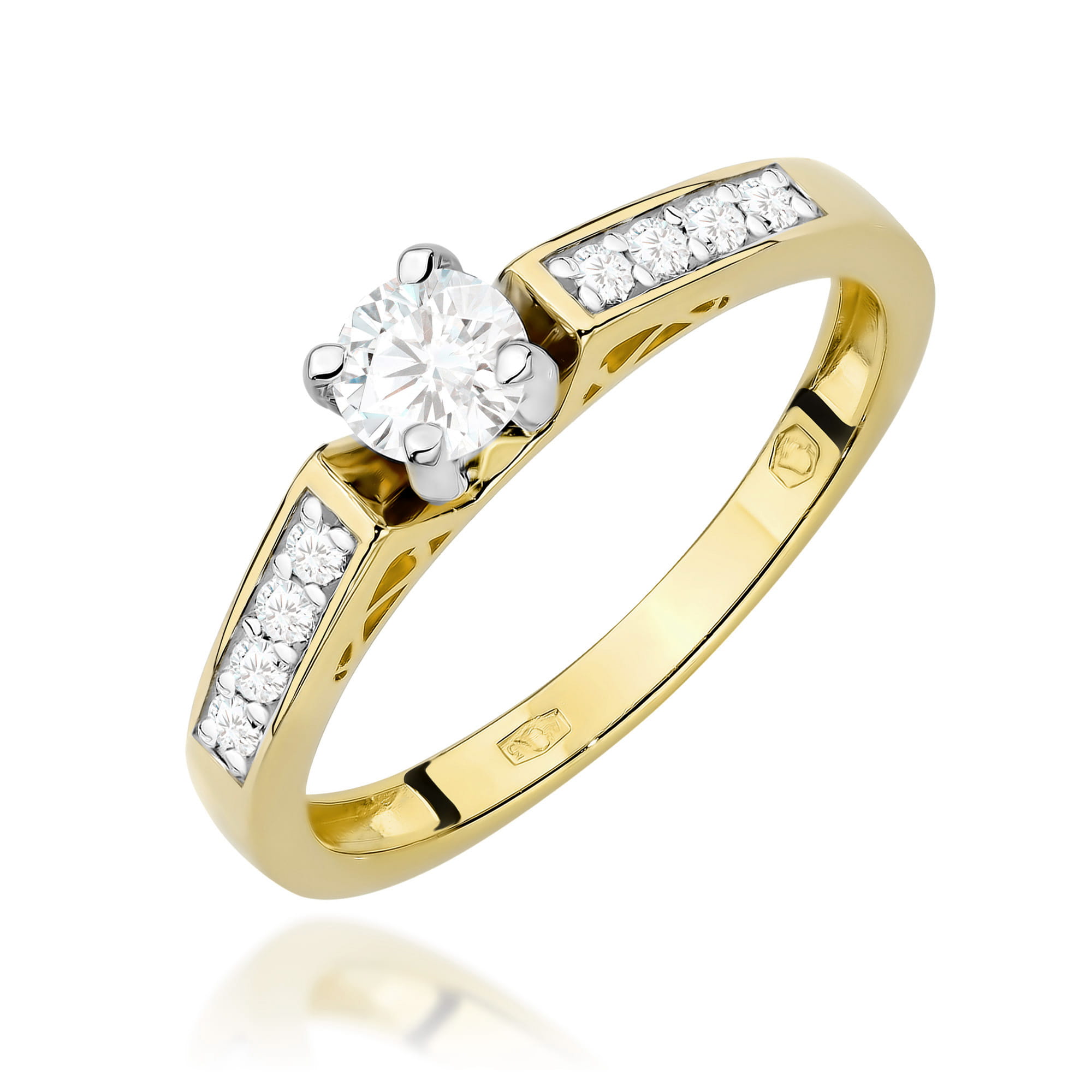 Pierścionek W0198 Diament Laboratoryjny 0,30ct żółte złoto 1 Pierścionek W0198 Diament Laboratoryjny 0