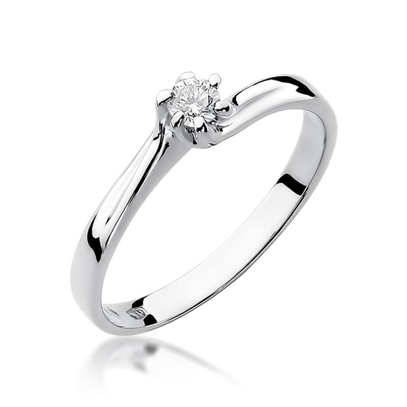 Pierścionek Diament 0,10ct białe złoto 1 Pierścionek W021 Diament 0
