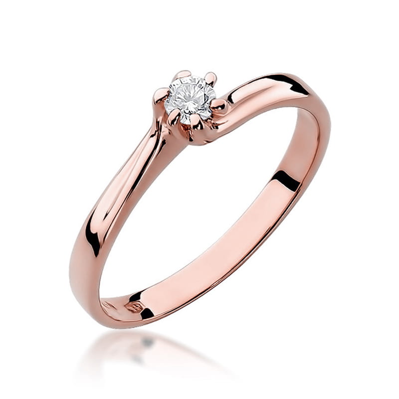 Pierścionek Diament 0,10ct różowe złoto 1 Pierścionek W021 Diament 0