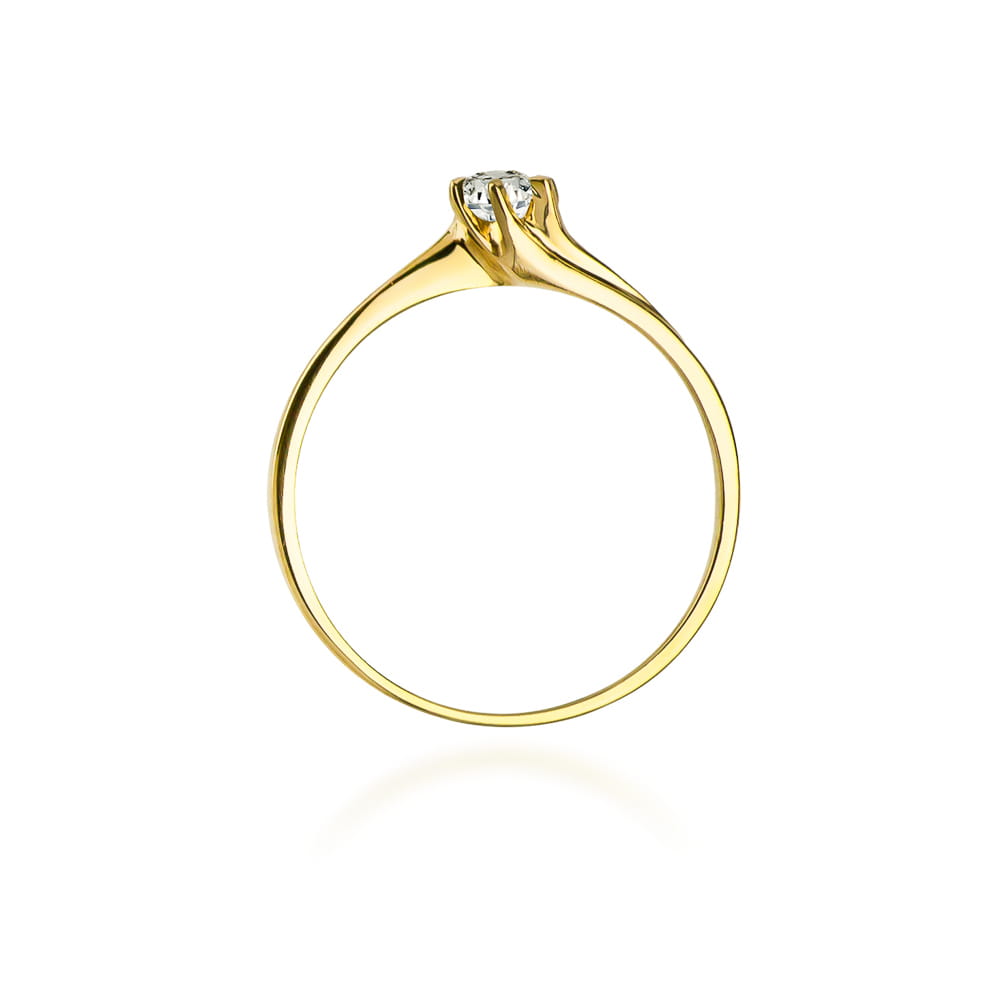 Pierścionek Diament 0,10ct żółte złoto 3 Pierścionek Diament 0,10ct żółte złoto - obrazek 3