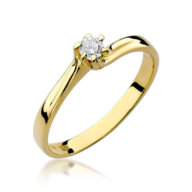 Pierścionek Diament 0,10ct żółte złoto 1 Pierścionek W021 Diament 0